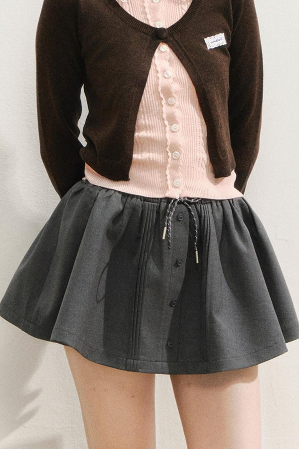 Preppy style A-Line Puffy Skirt