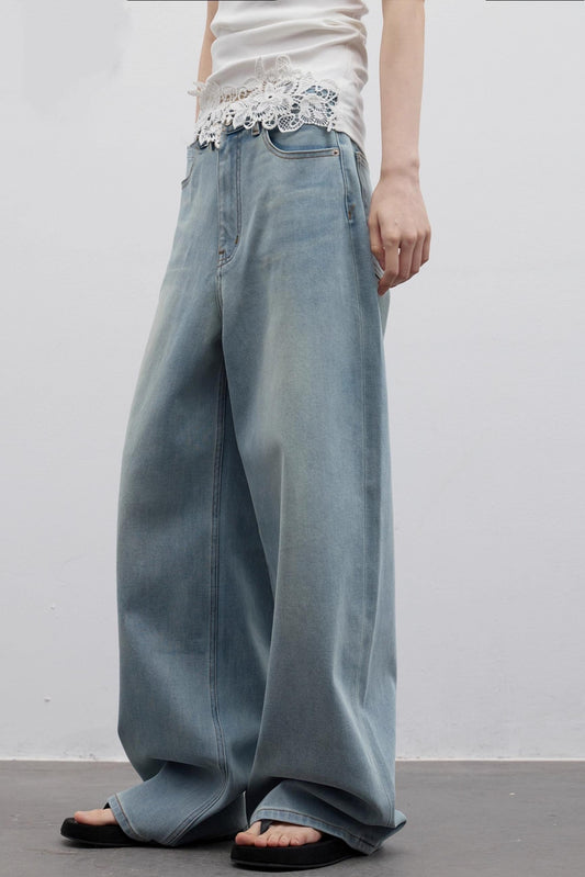 Vintage Light Blue Wide-Leg Jeans
