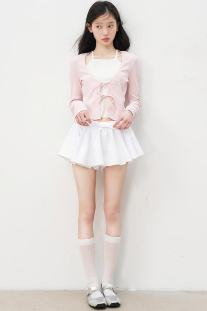 Satin Pleated Mini Skirt