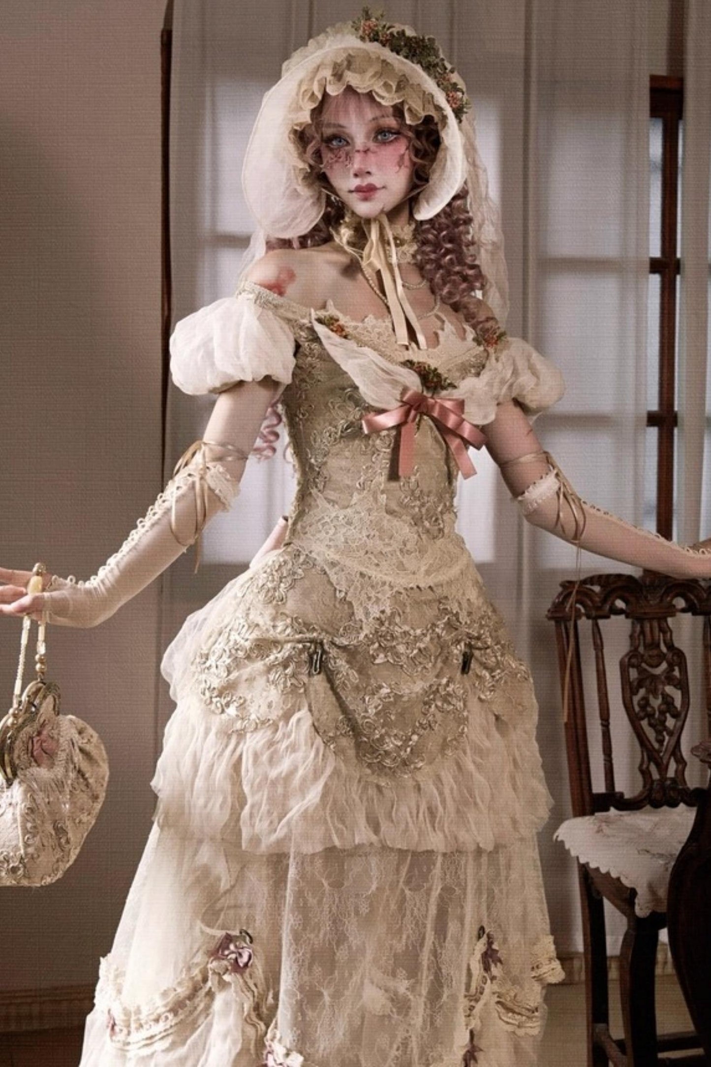 Eros Poetry Vintage One-Shoulder Mesh Top