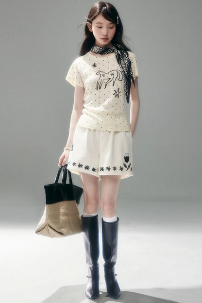 Starburst Polka Dot Raglan T-Shirt