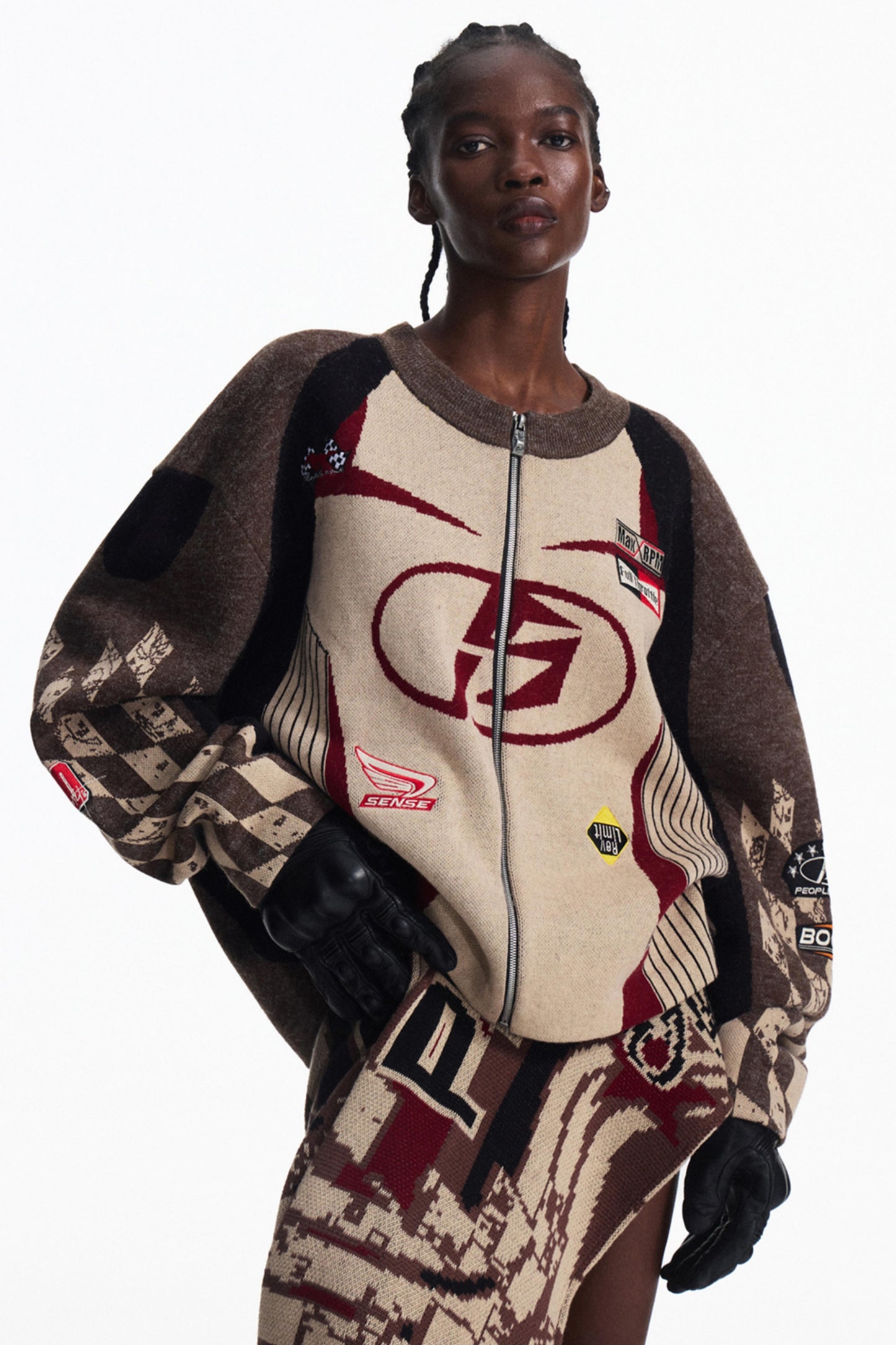 Racing Contrast Knit Top