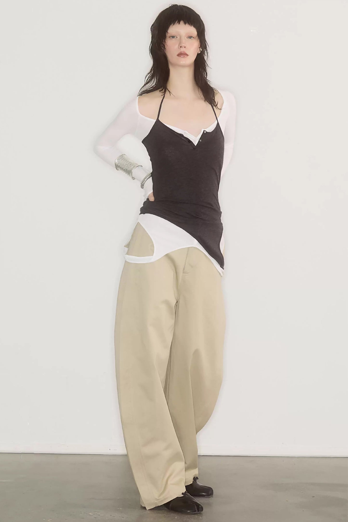 Breathable Layered Halter Neck Top