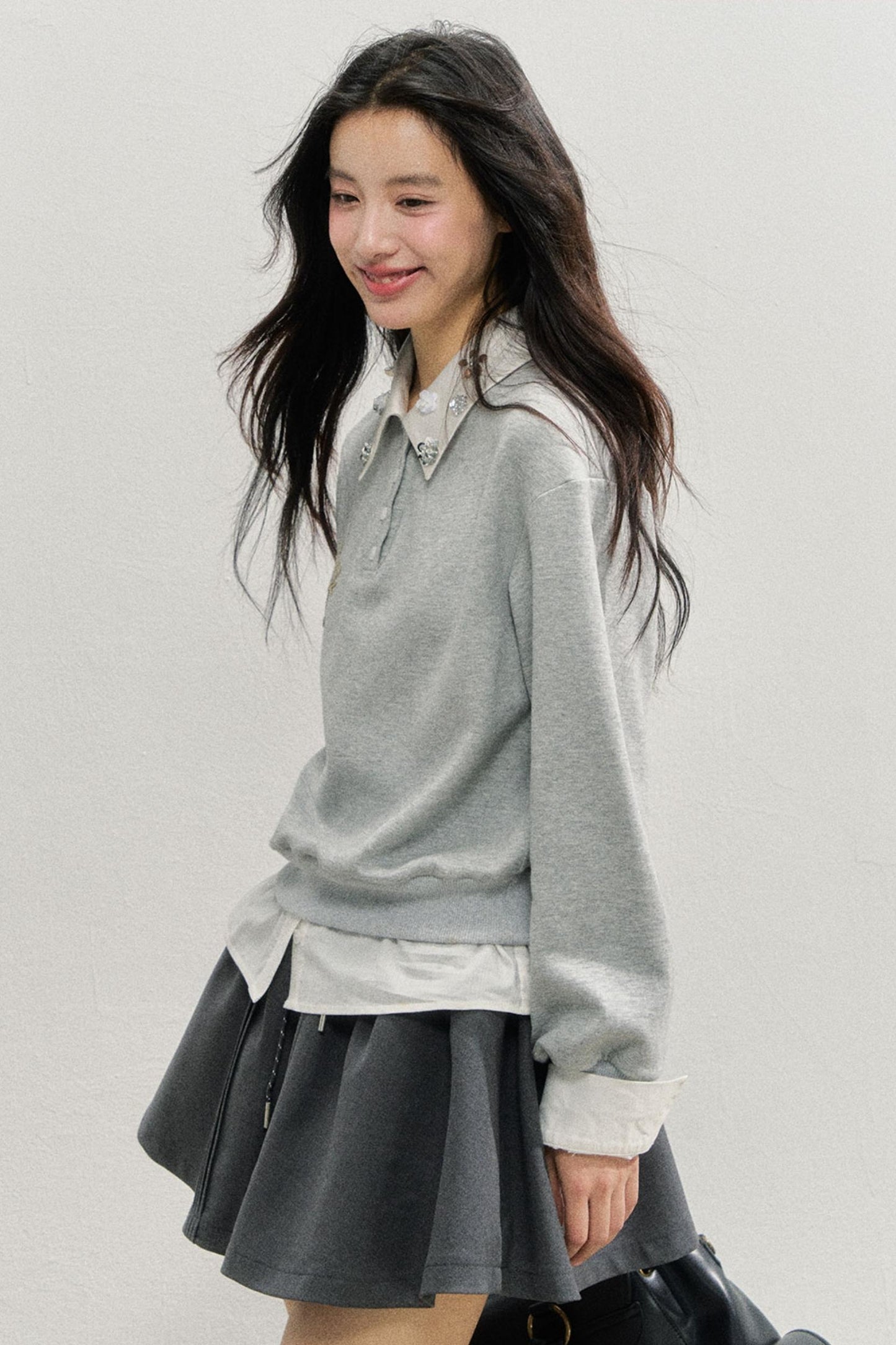 Gray Rose Sweatshirt