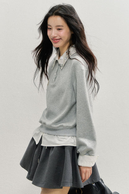 Gray Rose Sweatshirt