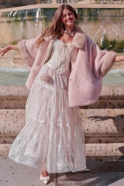 Lacemade Retro Fur Cape Coat