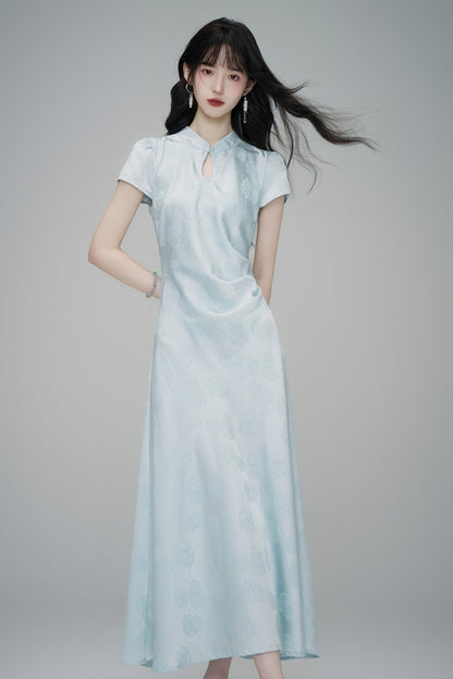 Chic Jacquard Summer Cheongsam Dress