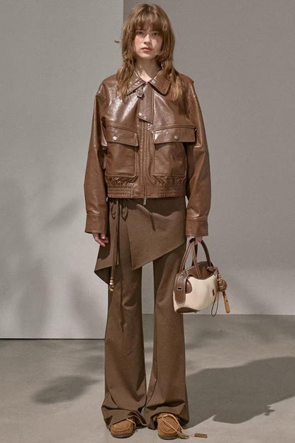 Patchwork Irregular Flared Pants