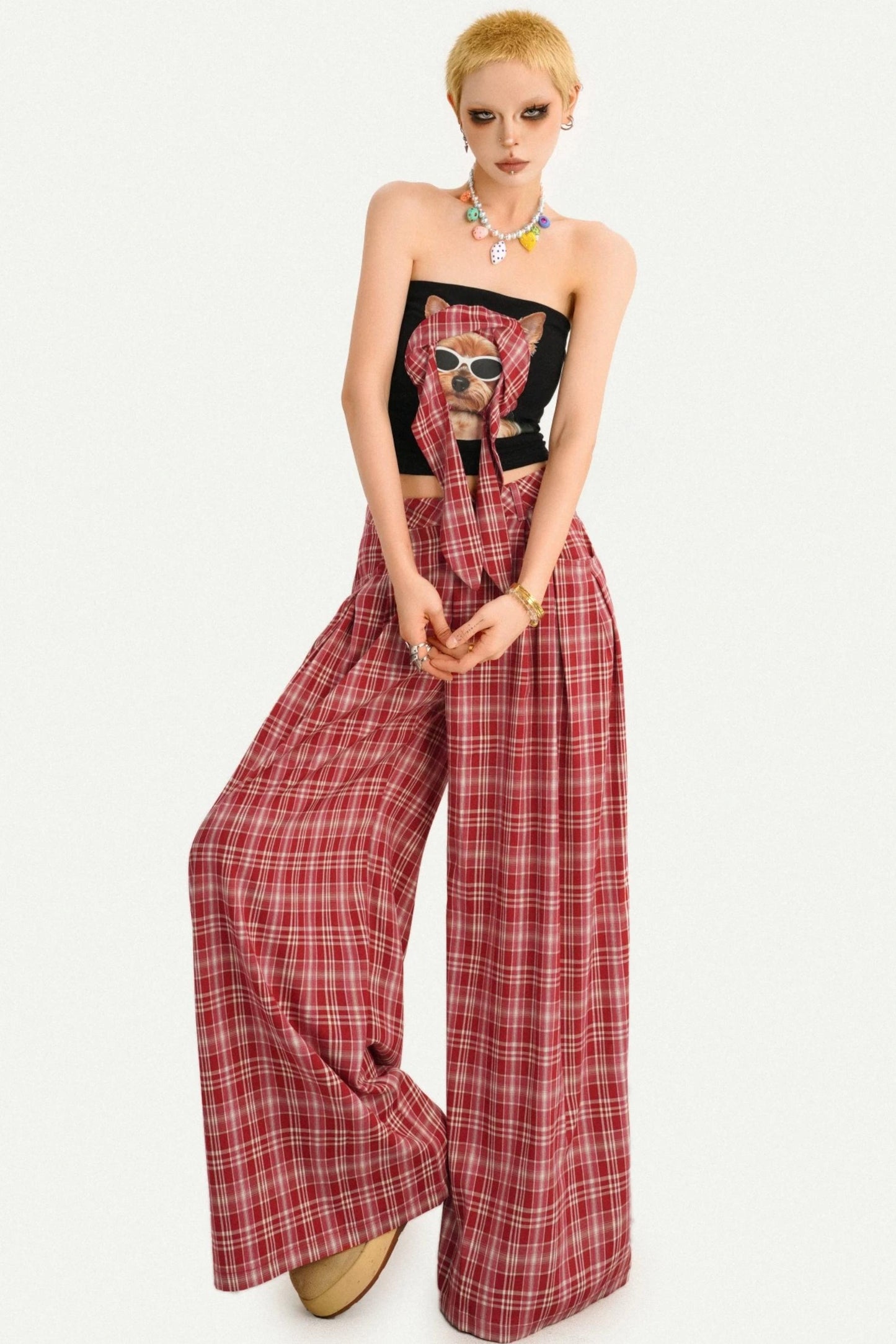 Sweet Spicy Plaid Vest Set-Up