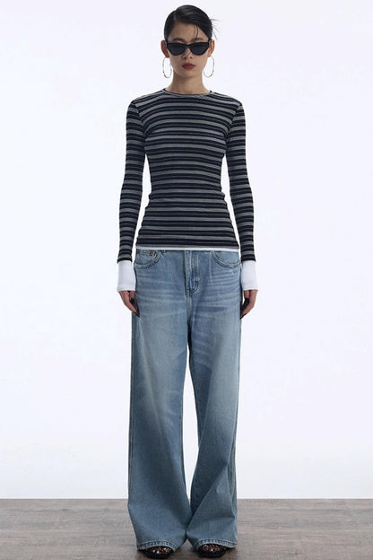 Striped Crew Neck Top