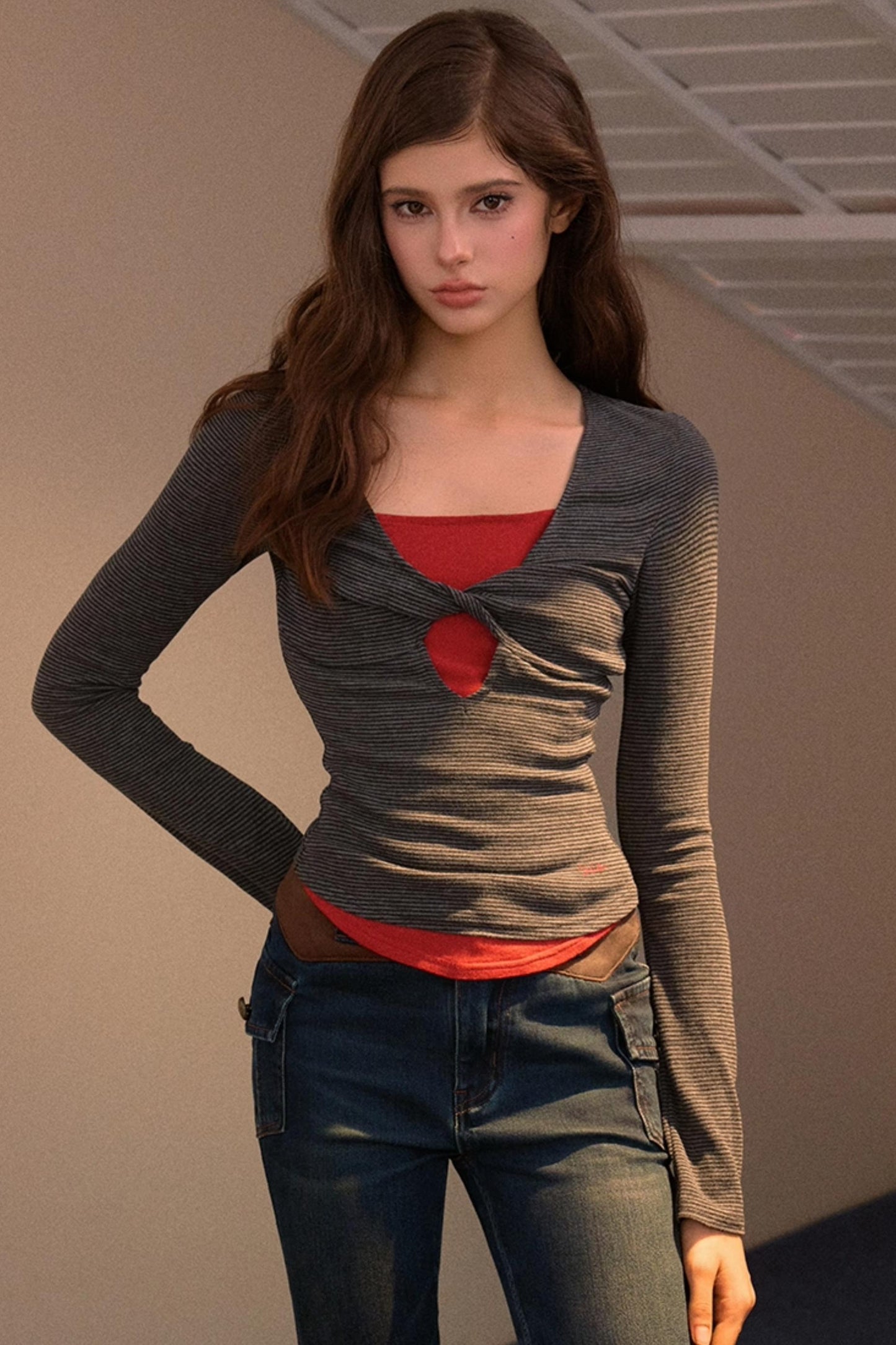 Color-Block Patchwork Base T-Shirt