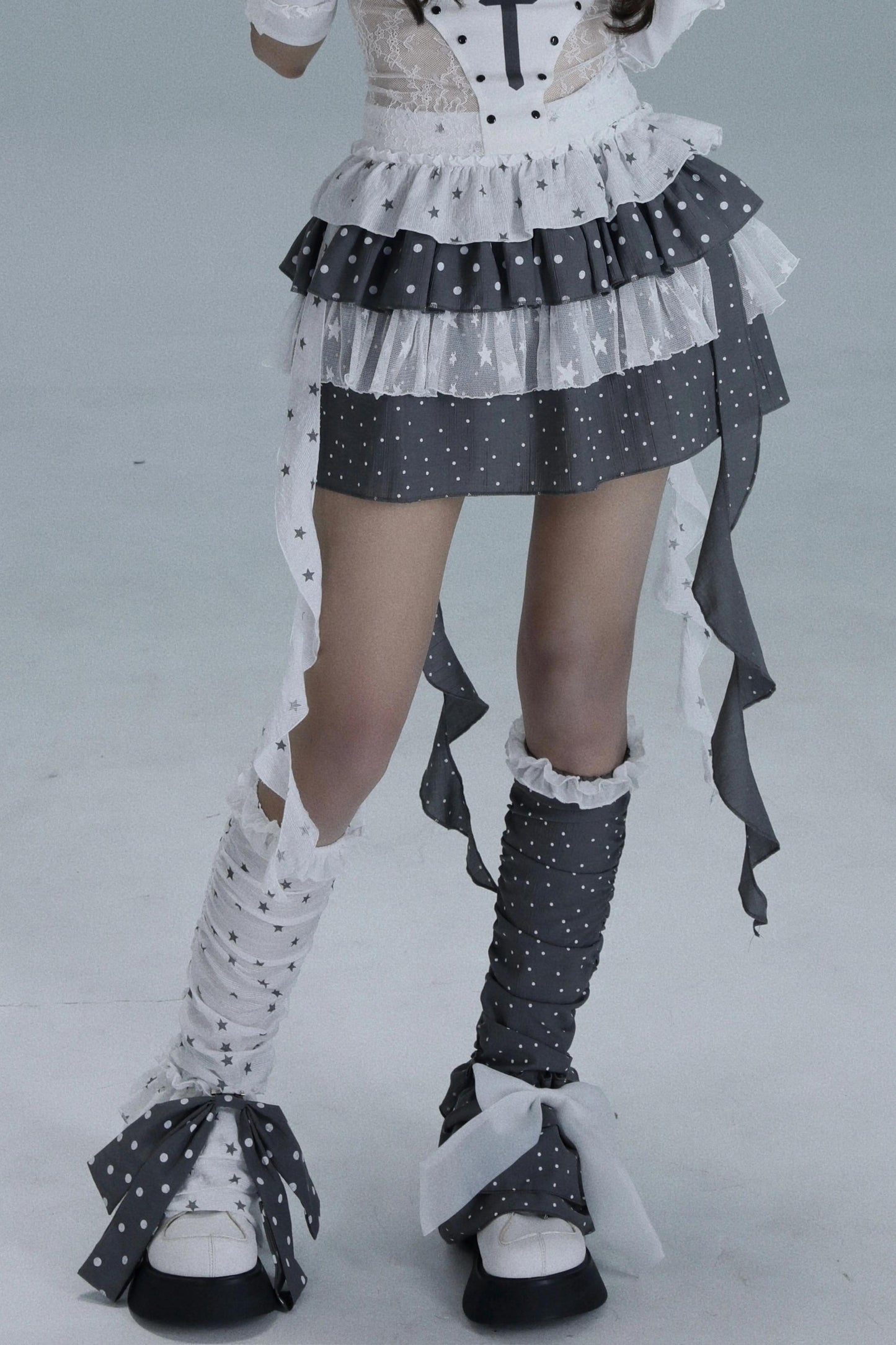 Star Polka Dot Layered Skirt