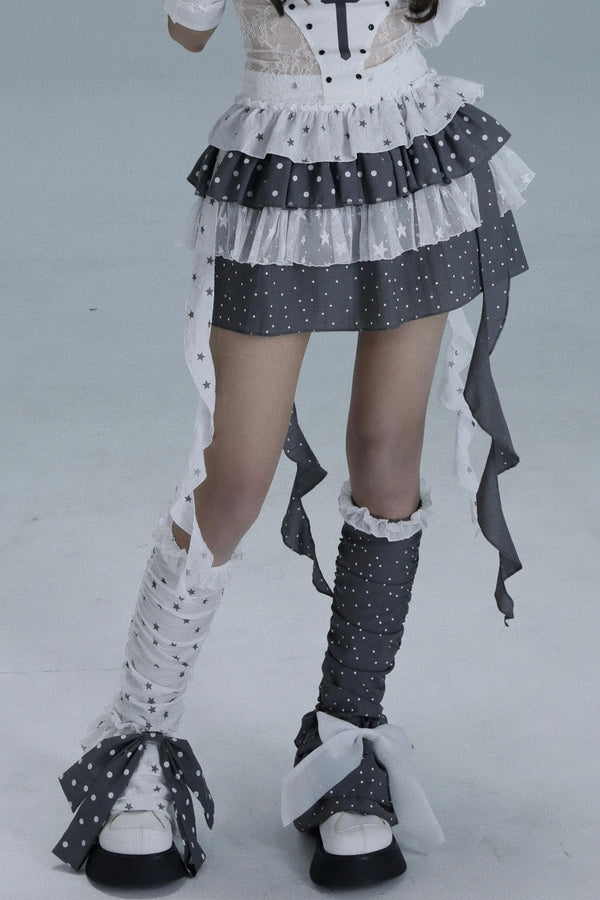 Star Polka Dot Layered Skirt
