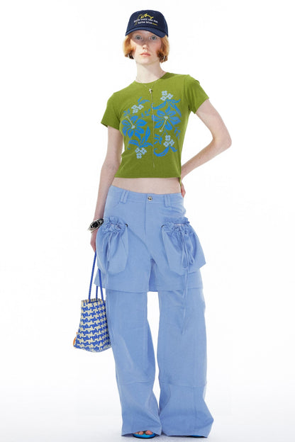 Sky Blue Straight Leg Pants