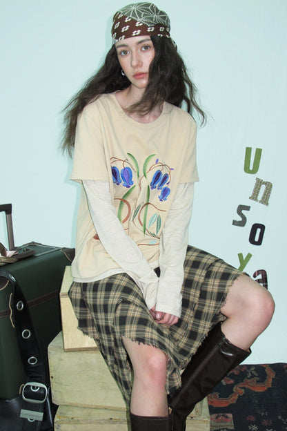 Brushed Knit Long Sleeve T-shirt