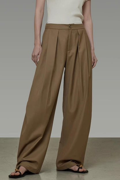 Draped Wide-Leg Pants