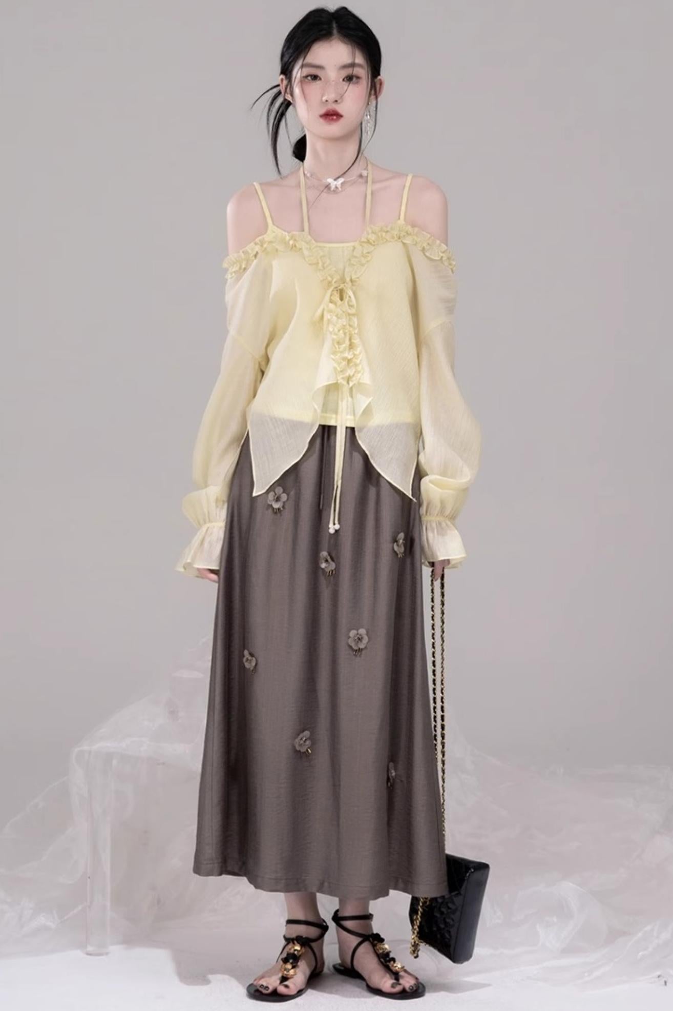 Feathered Tie & Suspenders Set