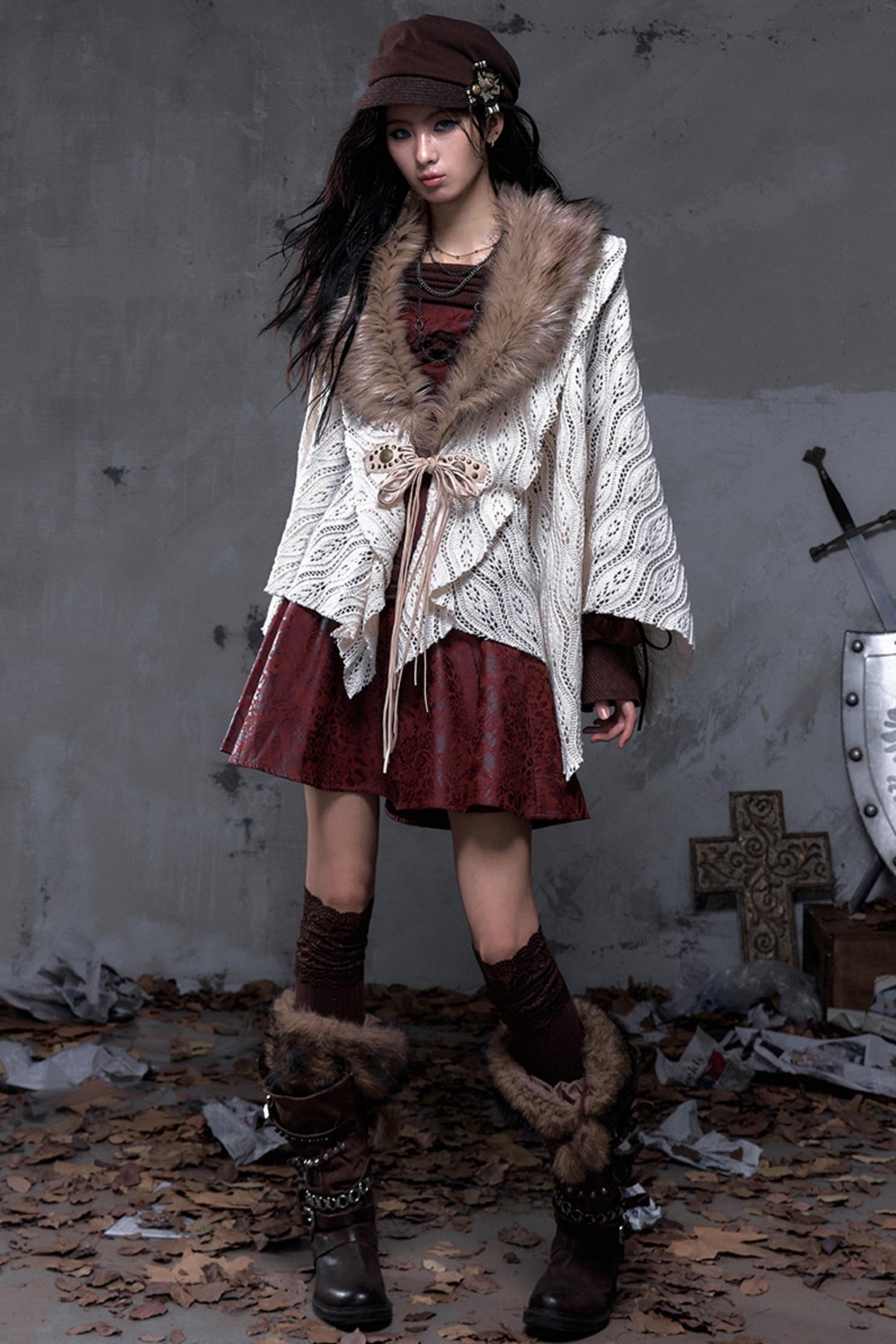 Millennium Vintage Knit Cape Jacket