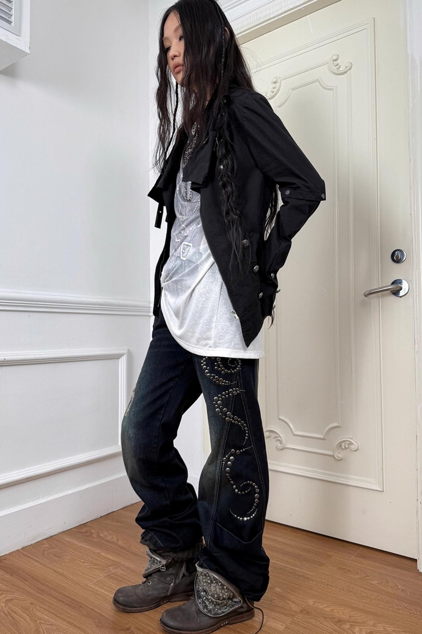 Detachable Sleeve Turtleneck Windproof Jacket