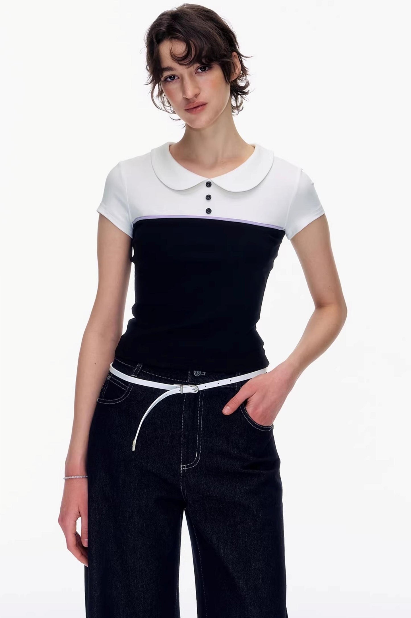 Polo-Top mit Puppenkragen