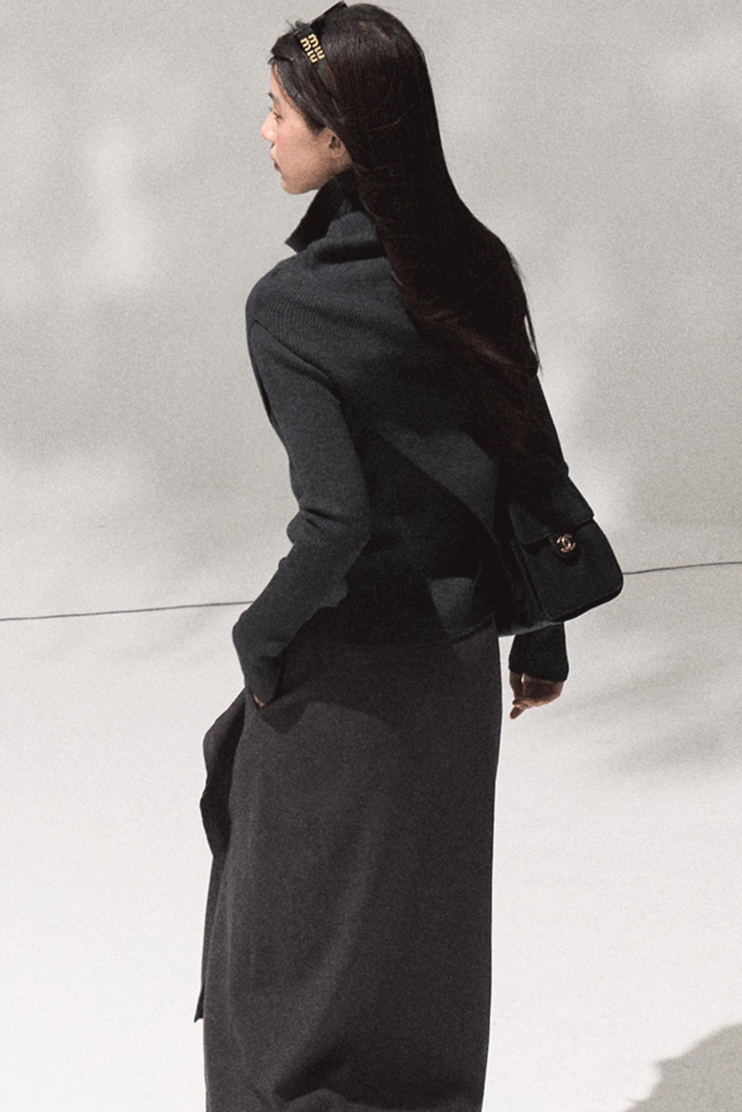 Moonlit Pit Strip Wool Knit Sweater