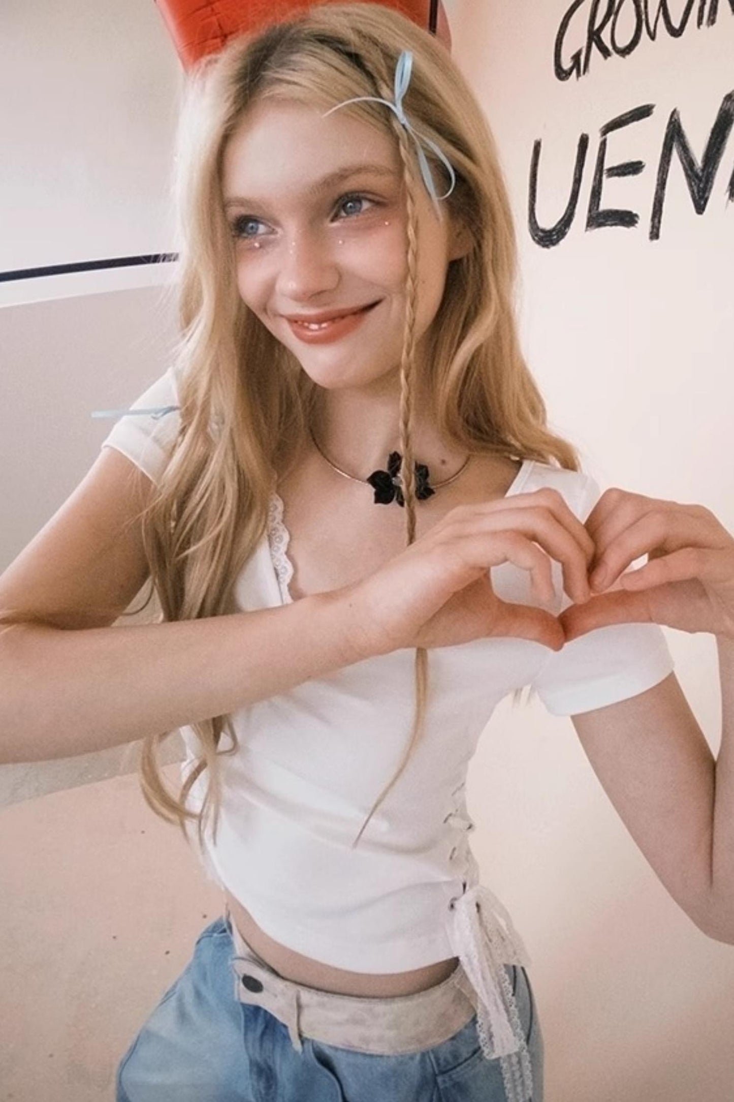 Elegant V-Neck Pleated T-Shirt