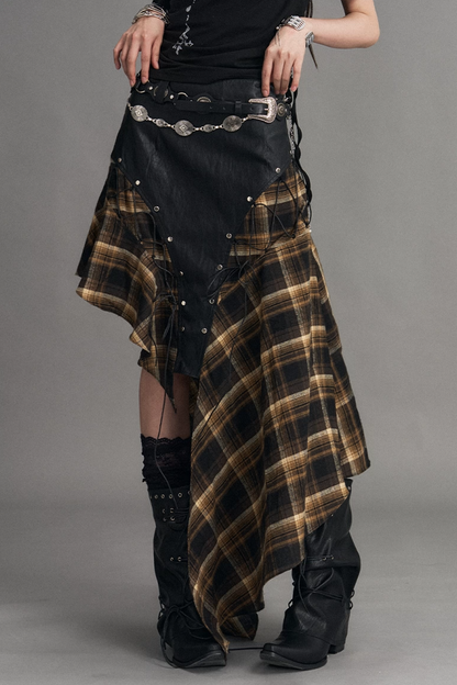 Punk Retro Plaid Skirt