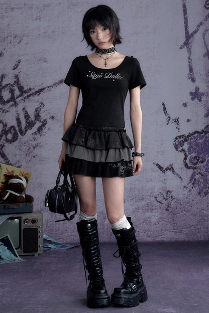 Black Graffiti Skirt