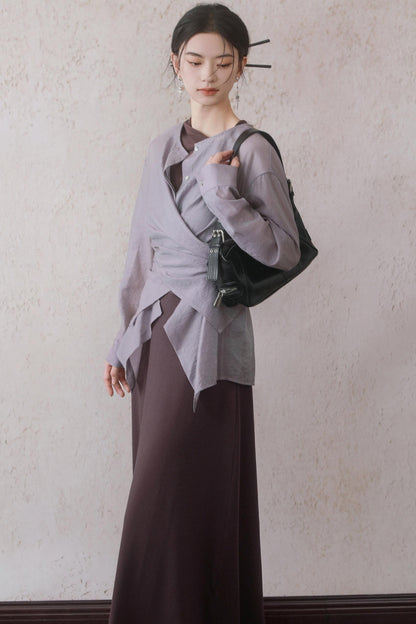 Elegant Purple Vest Dress