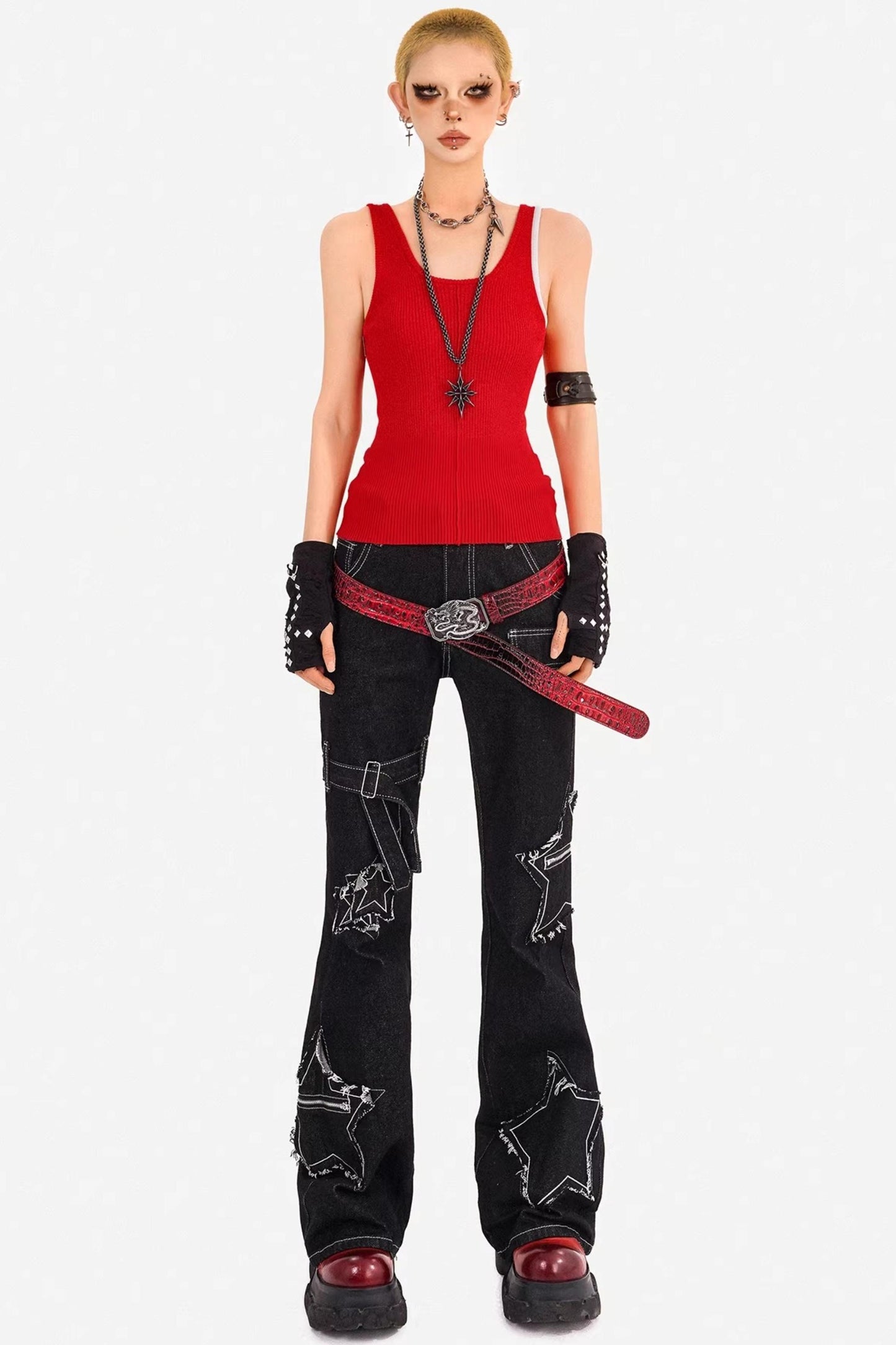 Summer Red Knit Vest