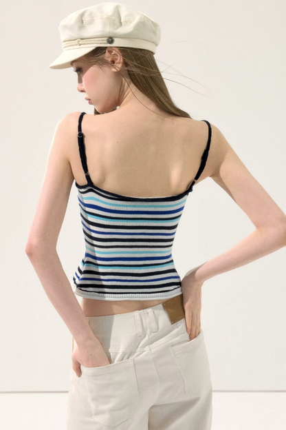 Romantic Striped Knit Vest