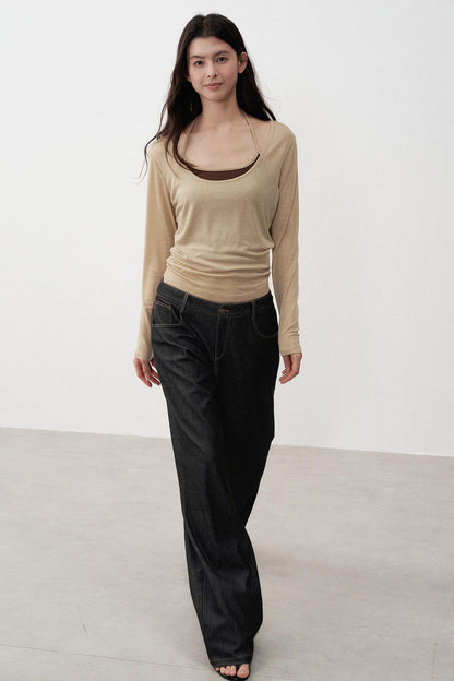 Orchid Merino Wool Halterneck Tops