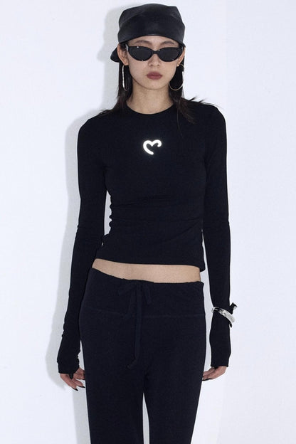 Love Black Base Layer Top