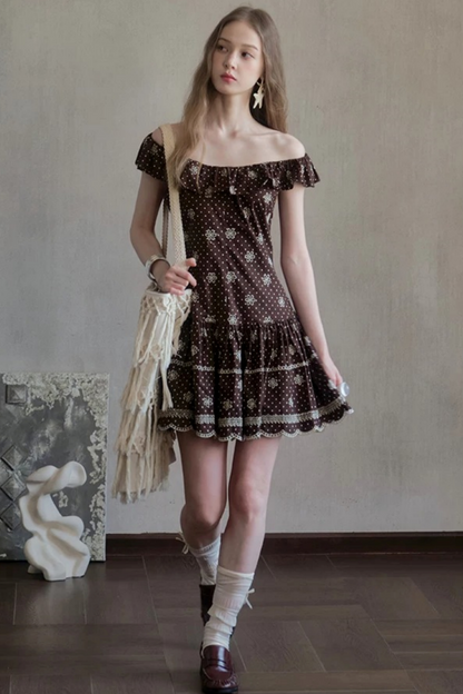 Embroidered One-Shoulder Dress