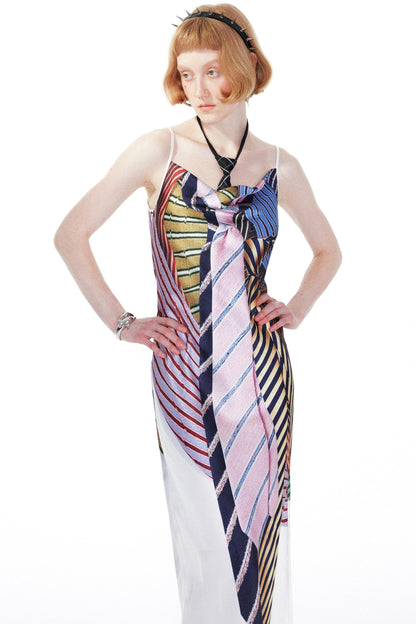 Printed Halter Swing Dress