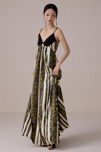 Striped V-Neck Dress