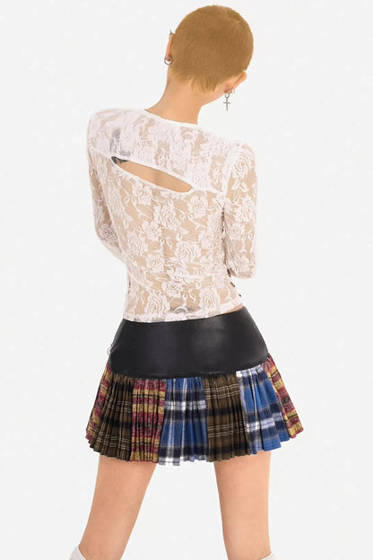 Lace Ribbon Slimming Top