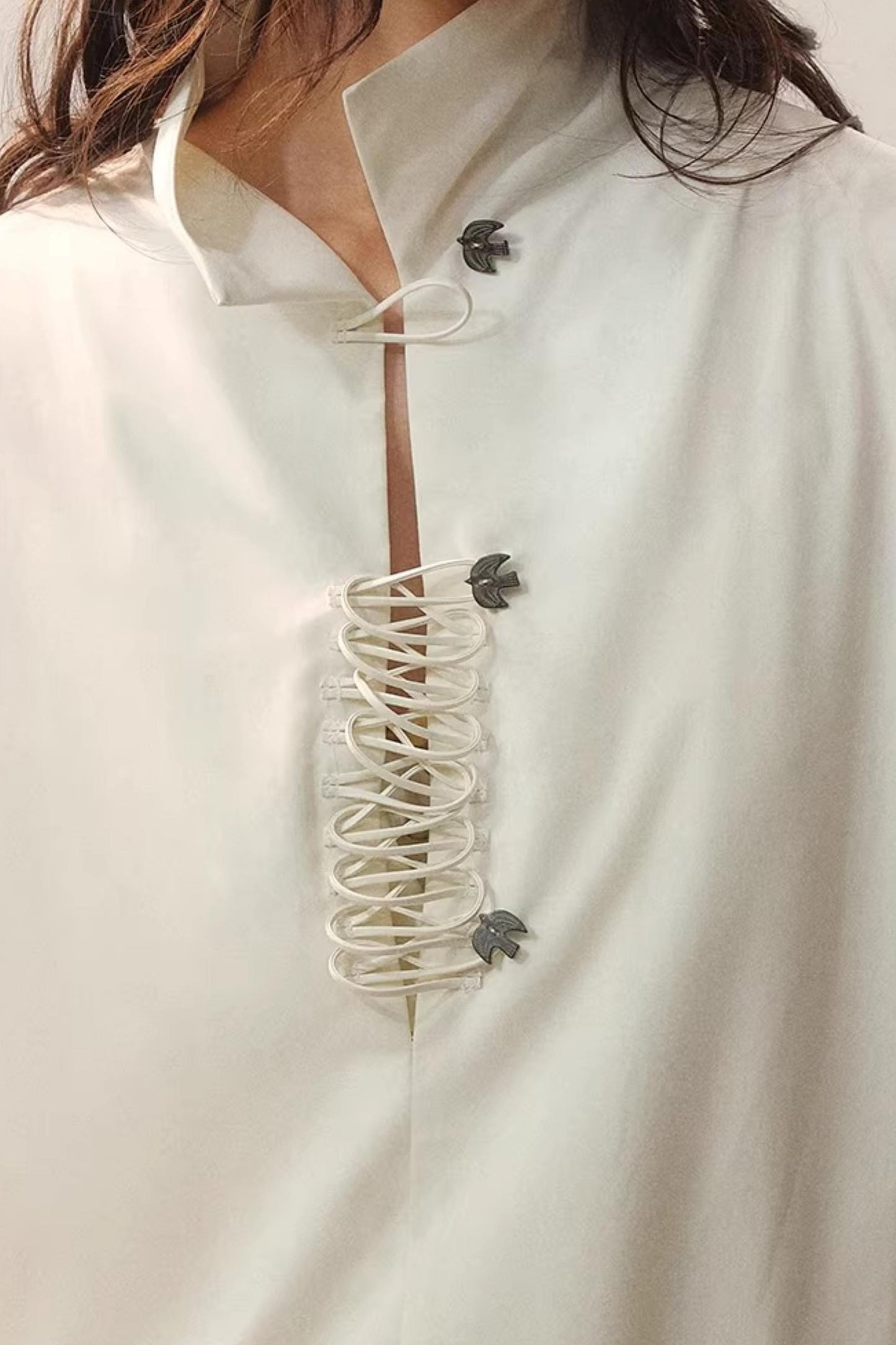 Feather Traces Deep V Blouse