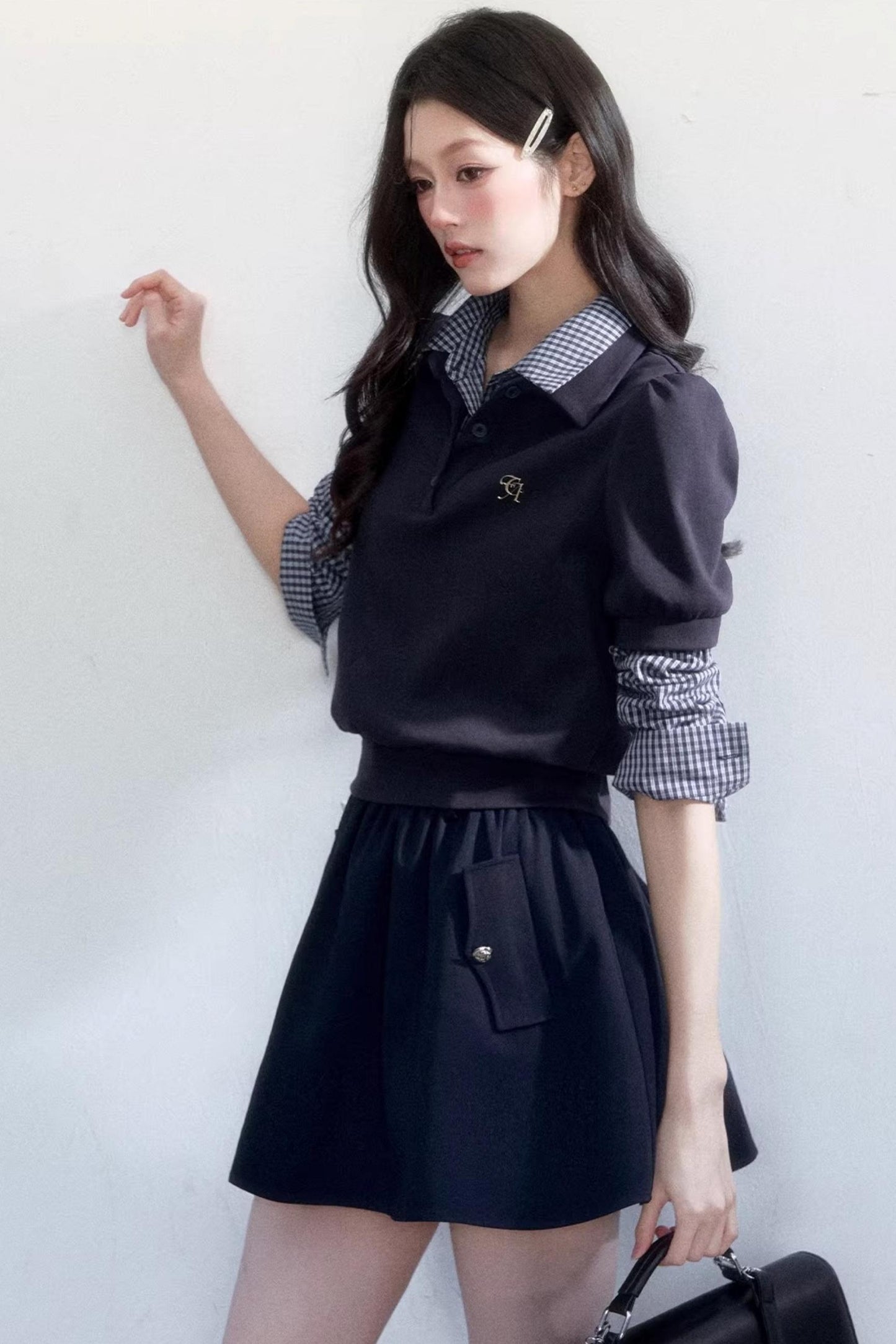 Vintage Plaid Two-Piece Top