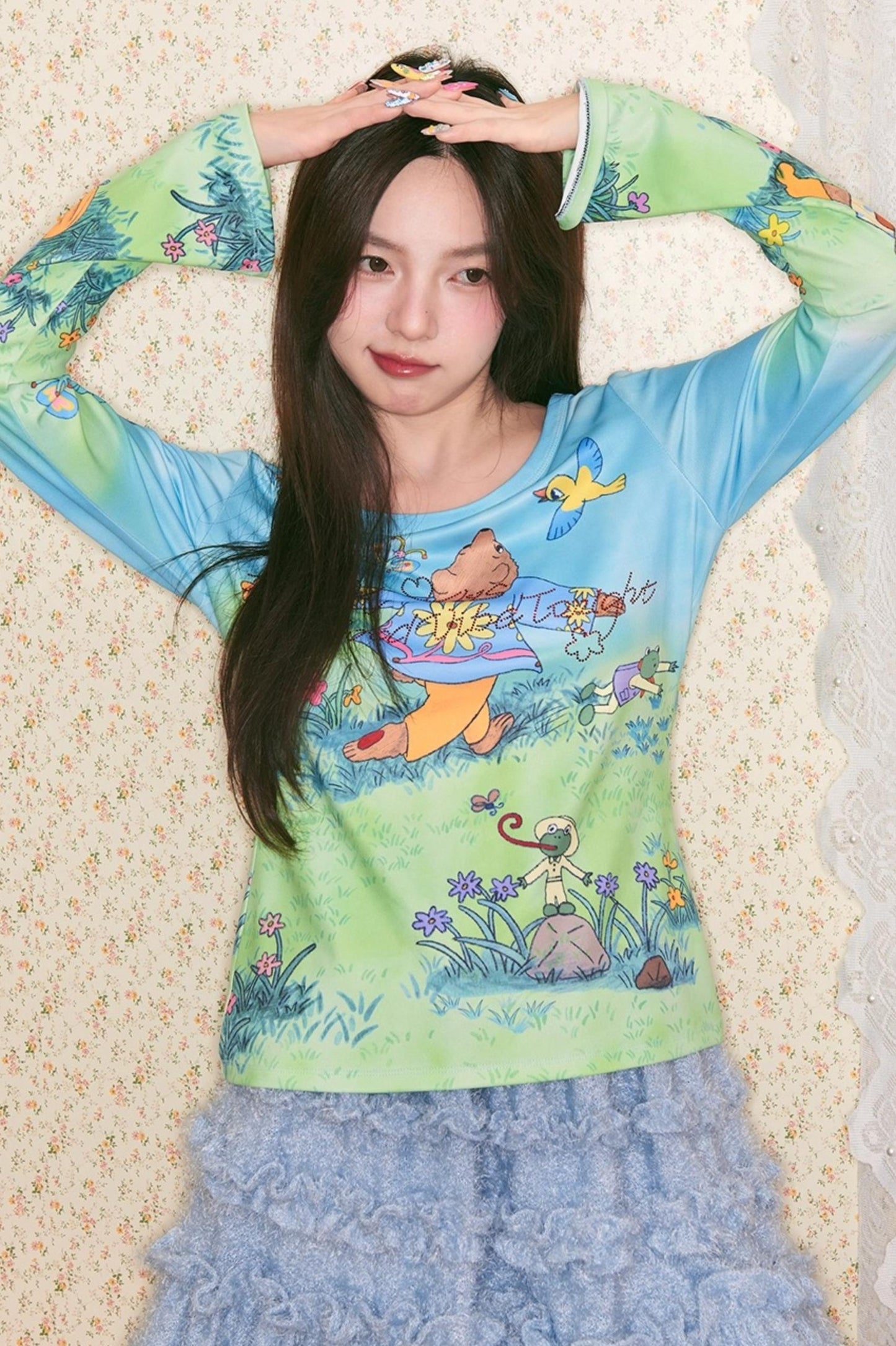 Diamond Heart Long Sleeve Top