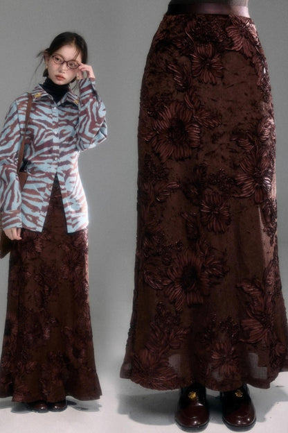 Castle Vine Velvet Skirt