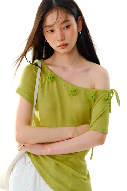 Flower Crochet Knit Top