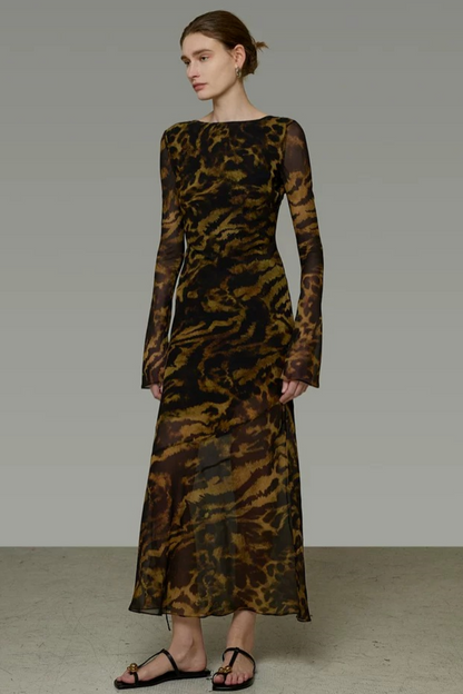 Elegant Leopard Print Dress
