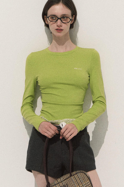 Good Weather Lace Slim Waist Long Sleeve T-Shirt