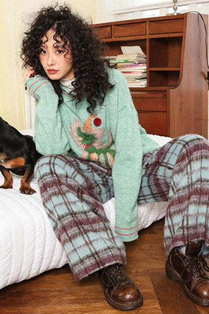 Lazy Mohair Knitted Pullover Top