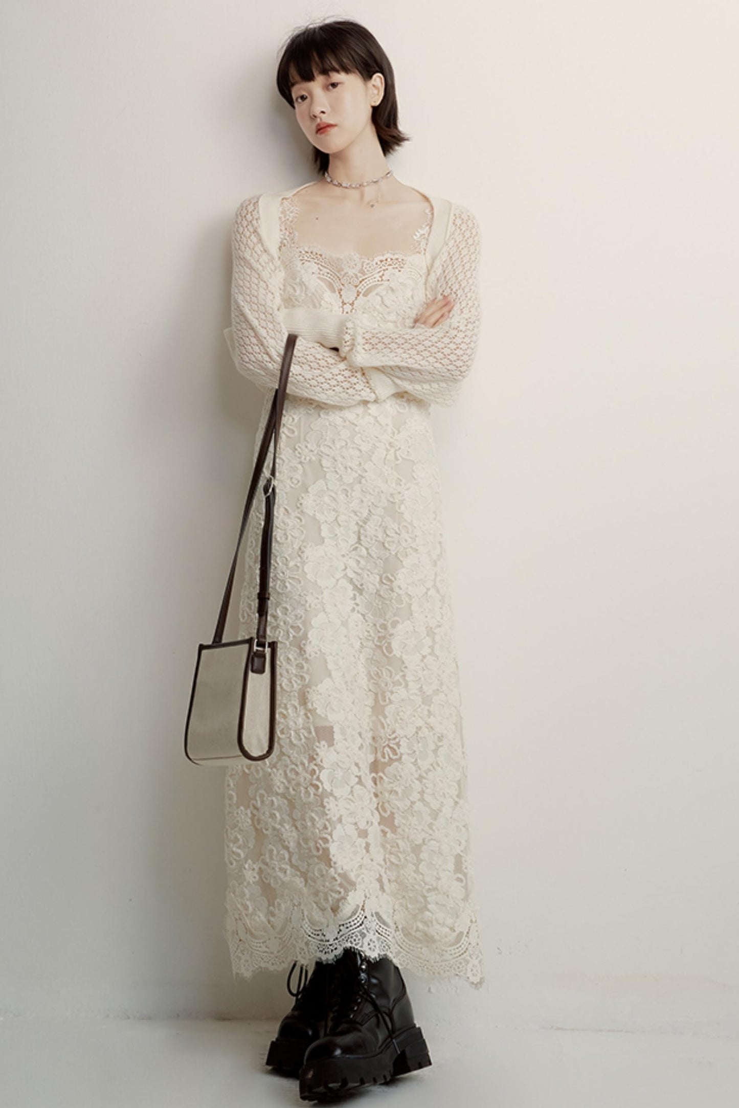 Cream Jacquard Cardigan