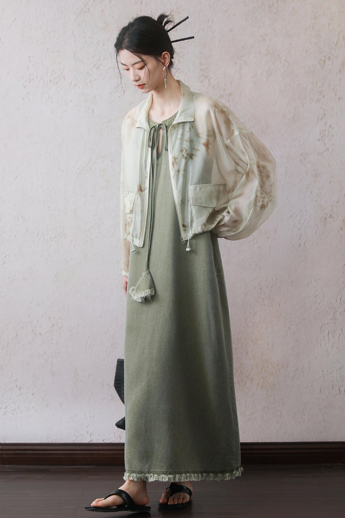 Green Tassel Tank Dress