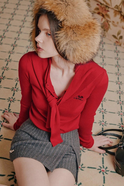 Color-Blocked Wool Top
