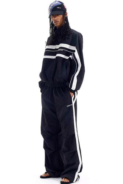 Color-Blocked Distressed Sports Jacket