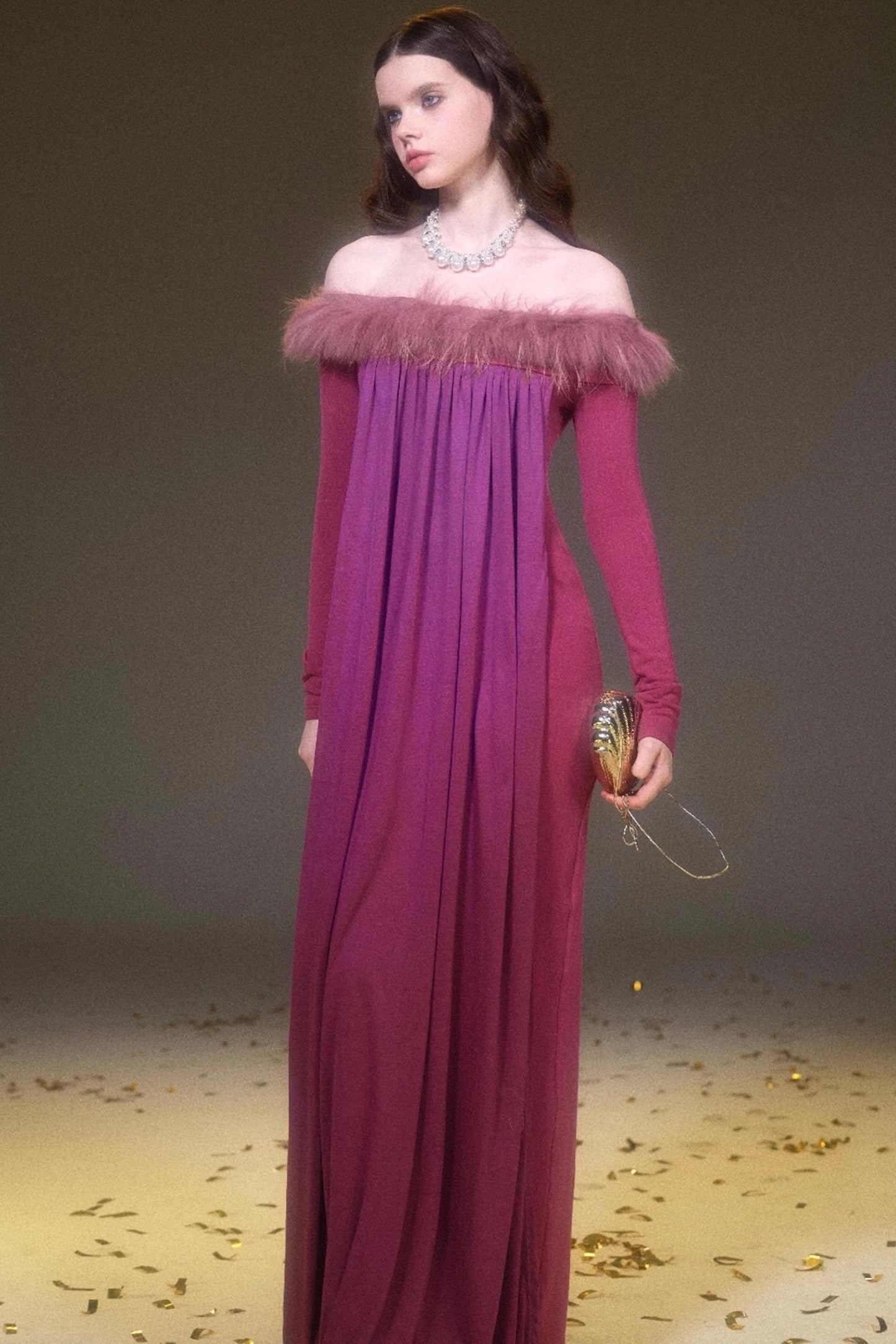 레트로 오프숄더 바디콘 원피스